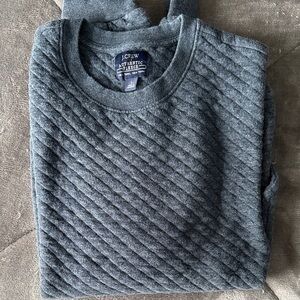 J. Crew Men's Blue Quilted Crewneck Sweater